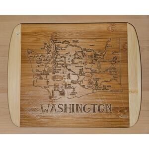 Totally Bamboo Washington State Laser Engraved Bamboo Cutting Board Serving Tray